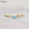 ROMAD Delicate Blue CZ Crystal Engagement Rings for Women Bridal Rings