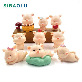 Resin Craft mini Cute Pig figurine Animal Model