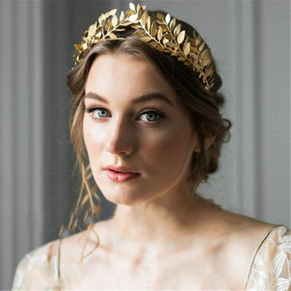 Retro Gold leaf wedding roman bride greek women hair accessories bride