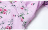 Retro Palace Pink Daisy Print Silk Party Dress Puff Sleeve Female