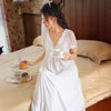 Roseheart White Women Homewear Lounge Sexy Sleepwear Night Dress Long