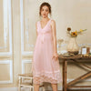 Roseheart Women Fashion Pink White Sexy Sleepwear Nightdress Lace