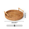 Round Fruit Storage Tray Nordic Plate for Kitchen Handmade Woven