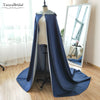 Royal Blue and Silver Lining Wedding Wrap Long Riding Hood Costume
