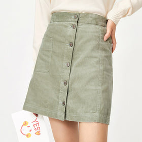 Pea Green Cotton Skirt