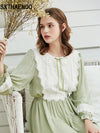 SXTHAENOO Royal Spring Cotton Vintage Women's Long Nightgowns Half