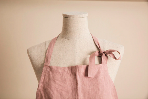 Pink Rose Cotton Linen Apron