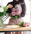 Pink Rose Cotton Linen Apron