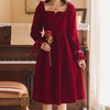 Red Rose Velvet Dress