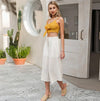 White High Waist Wide Leg Pants