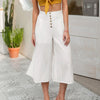 White High Waist Wide Leg Pants