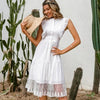 Ruffle Lace White Dress