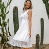 Ruffle Lace White Dress