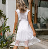 Ruffle Lace White Dress