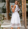 Ruffle Lace White Dress