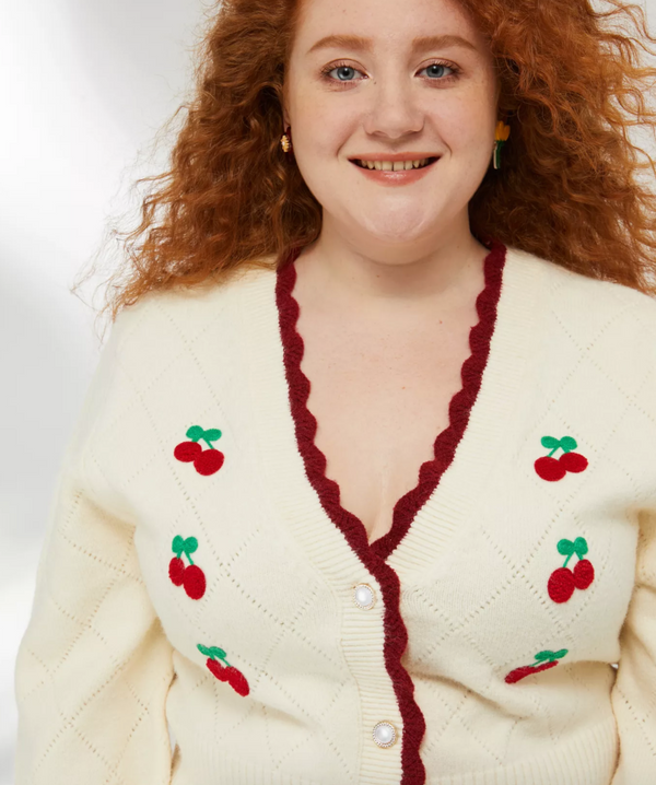 Cottagecore Clothing Outfit Cardigan Plussize Sweater  Cherry Sweet Cute 