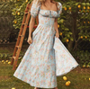 Sky Blue Garden Goddess Cottagecore Dress