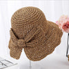 100% Raffia Bow Sun Hat Floppy Brim