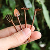 Set of 4pcs Miniature Garden Tools Rusty Metal Crafts Pixies Gnomes