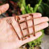 Set of 4pcs Miniature Garden Tools Rusty Metal Crafts Pixies Gnomes