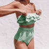 Sexy Ruffles High Waist Bikini Swimwear Women Strapless Wrap bikini