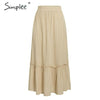 Ruffled Cotton Skirt High Waist