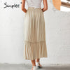 Ruffled Cotton Skirt High Waist