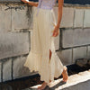 Ruffled Cotton Skirt High Waist