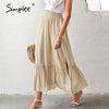 Ruffled Cotton Skirt High Waist