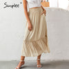 Ruffled Cotton Skirt High Waist