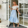 Cotton Baby Blue Maxi Skirt