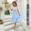 Cotton Baby Blue Maxi Skirt