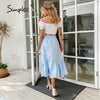 Cotton Baby Blue Maxi Skirt