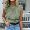 Elegant Ruffled Cotton T-shirt