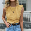 Elegant Ruffled Cotton T-shirt