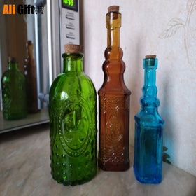 Small Vintage Carved Glass Vase  Tower Vase For Home Decoration Photo