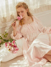 Soft White Cotton Women's Long Nightgowns Long Sleeve Elegant Autumn