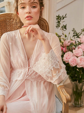 Strawberries & Cream Robe and Nightgown Set