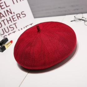 Summer Beret Hats For Women Flat Cap Knit 100% Cotton