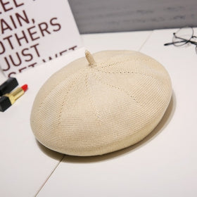 Summer Beret Hats For Women Flat Cap Knit 100% Cotton