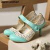 Summer Fashion Thin High Heels Shoes New Arrival Retro Fretwork Mary