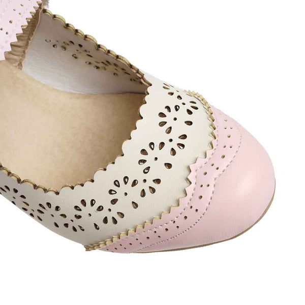 Summer Fashion Thin High Heels Shoes New Arrival Retro Fretwork Mary