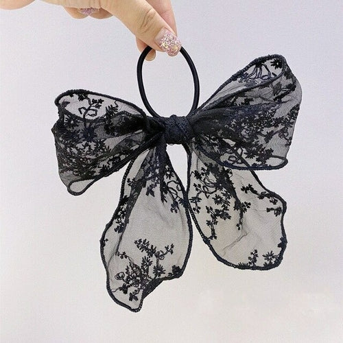 Summer Vacation Lace Hair Clip Black White Bow Knot Hair Barrettes For