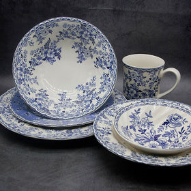 The Blue And White Dinner Set Elegant English Style Dinner Ware