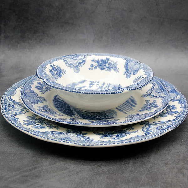 The Blue Britain Castles  Dinner Set European Style Dinner Ware