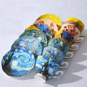 Van Gogh Art Painting Coffee Mugs The Starry Night Sunflowers