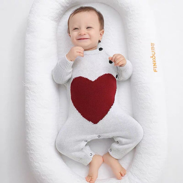 Heart Baby Knitted Romper