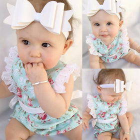 Toddler Newborn Baby Girls Pretty Romper Short Petal Sleeve Floral