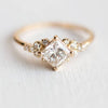 Trendy Crystal Tiny Baguette Engagement Ring White Zircon Cubic