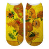 Van Gogh Sunflower Printed Art Socks Unisex Retro Famous Painting